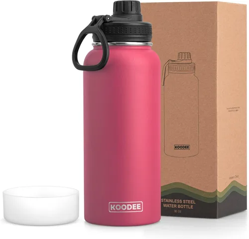 Vista 37 de koodee Botella de agua para niños, botella de agua de acero inoxidable de 12 onzas con aislamiento al vacío para la escuela, botella de agua de boca