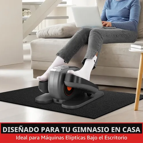 Vista 6 de Tapete para caminadora, 7'x3'/6'x3'/6'x2.5'/5.6'x2'/4'x2', 6mm de grosor, alfombrilla de equipo de ejercicio para gimnasio para piso de madera negro