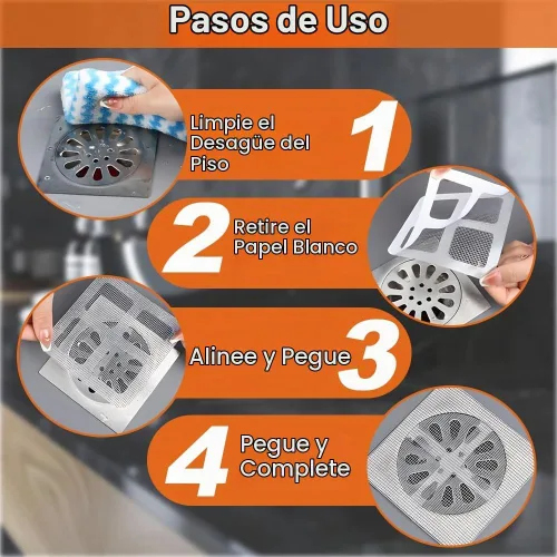 Vista 6 de Adhesivos desechables para drenaje de pelo, nueva actualización desechable para suelos y duchas, protector de drenaje de ducha de baño con cubierta
