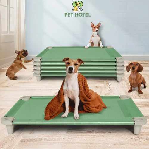 Vista 4 de Acrimet Cama elevada para perros y mascotas, cuna de malla lavable y transpirable, marco de acero inoxidable, uso en interiores y exteriores, se