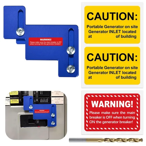 Vista 8 de Interbloqueo de generador para Eaton/Cutler Hammer con tiro vertical, paneles de 150 o 200 A mp con espaciado de 2 1/4 pulgadas, azul