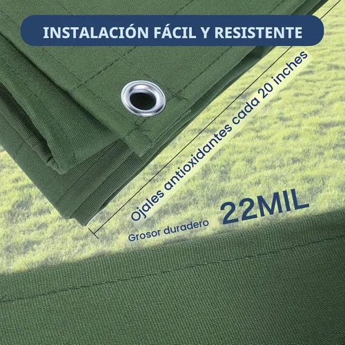 Vista 4 de Lonas de Lona de 5'x7' Pies de Servicio Pesado Impermeables con Ojales de Aluminio, Resistentes a los Rayos UV, Tela Multiusos de 22Mil, Hoja