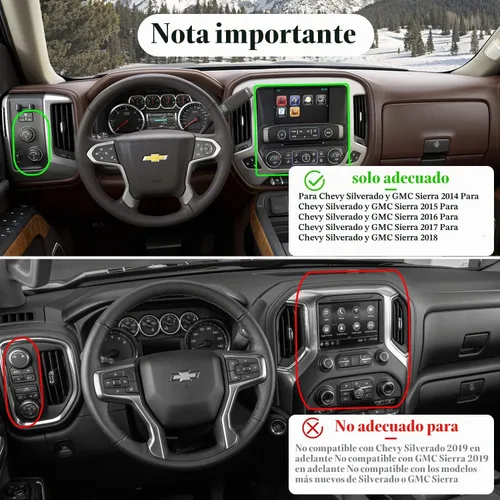 Vista 3 de Cubierta de perilla para Chevy Silverado 2014-2018, control de temperatura, botón de luz de radio de volumen, consola central, interruptor de señal