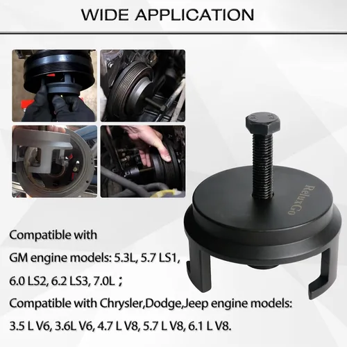 Vista 2 de ReluxGo 25264 Extractor de Equilibrador Armónico para GM, LS Extractor de Polea de Manivela para GM Chrysler Jeep Dodge, Extractor de Amortiguador