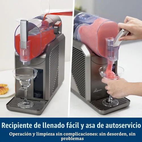 Vista 5 de Máquina de granizado para el hogar, máquina de bebidas congeladas de 81 onzas con 6 programas preestablecidos, temporizador de 6 horas