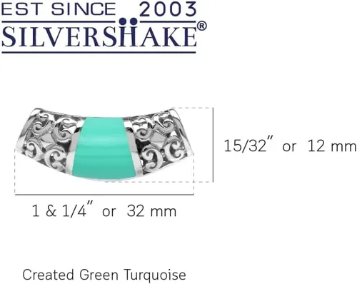 Vista 19 de Silvershake Colgante de diapositiva con incrustaciones de filigrana de plata de ley 925 chapada en oro blanco