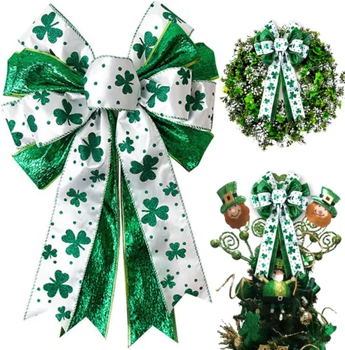 Vista 10 de Paquete de 2 lazos decorativos para corona del 4 de julio, lazos para decoración de árbol patriótico, Día de la Independencia, Día de los Caídos