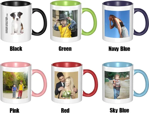 Vista 7 de Tazas de café con foto personalizadas, 11 onzas, tazas personalizadas con nombre de imagen/texto, regalos personalizados para el día de San Negro