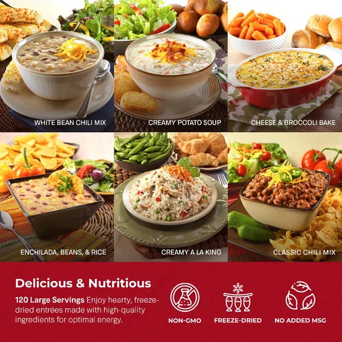 Vista 7 de Legacy Food Storage - Cubo de 120 porciones sin gluten, suministro de alimentos de emergencia, 46,200 calorías totales, 120 porciones grandes