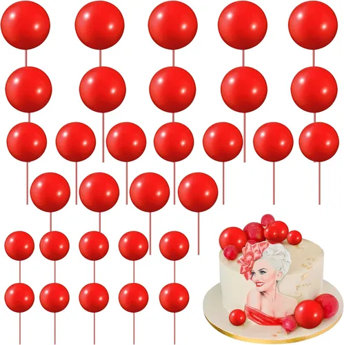 Vista 20 de Rsstarxi 30 piezas de mini globos y bolas de espuma para tartas – Insertos de pastel de bricolaje para bodas, aniversarios y decoraciones de fiesta