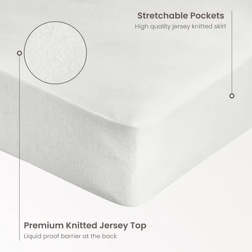 Vista 3 de Bioweaves Protector de colchón impermeable de algodón orgánico de jersey de tamaño Full 54" x 75" Funda de colchón con certificación GOTS