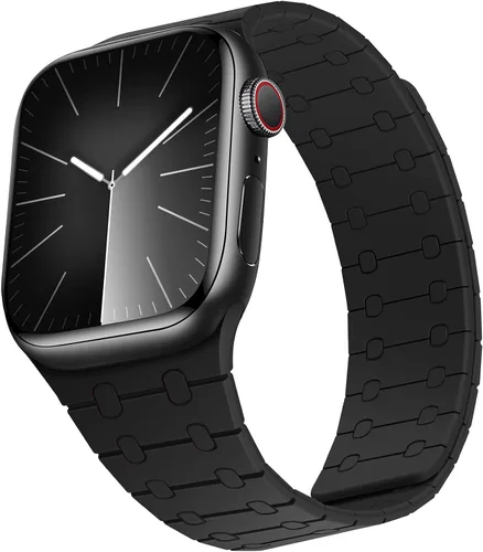 Vista 16 de Compatible con correa de Apple Watch de 49mm 46mm 45mm 44mm 42mm 41mm 40mm 38mm, correa de bucle magnético ajustable de silicona para iWatch Ultra