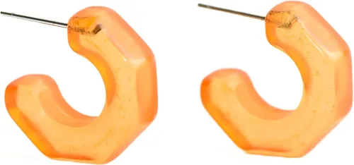 Vista 11 de Leetie Lovendale Gracie Hugger - Aretes de aro hipoalergénicos para mujer, hechos con acero quirúrgico y Lucite, ligeros y cómodos, hechos a mano