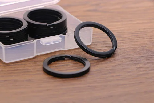 Vista 3 de Shapenty 1 Inch/25mm Diameter Metal Flat Split Key Chains Rings for Home Car Keys Attachment (Black,10PCS/Box)