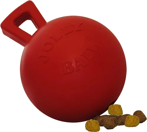 Vista 9 de Jolly Pets Tug-n-Toss - Pelota de juguete resistente para perros con asa, 3 pulgadas/mini, azul, Modelo: 403 BL Mini 3 inch jolly ball with
