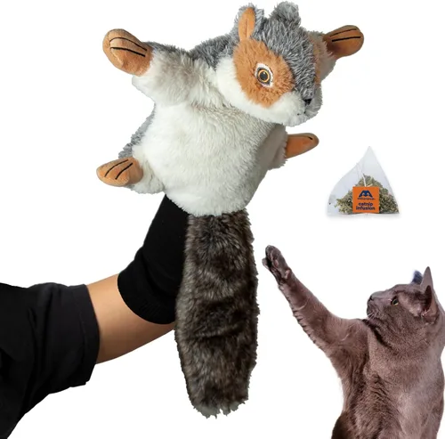 Vista 10 de Milunova Pupr Pals - Marioneta de juguete para perros y gatos con acolchado resistente para un juego interactivo seguro, protección para evitar que
