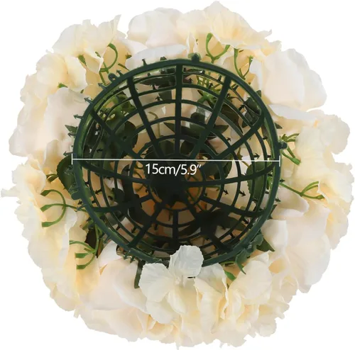 Vista 3 de DONSU Ramo de bolas de flores, 10 bolas de flores falsas de 11.8 pulgadas de diámetro, arreglos artificiales para el hogar, boda, centro de mesa