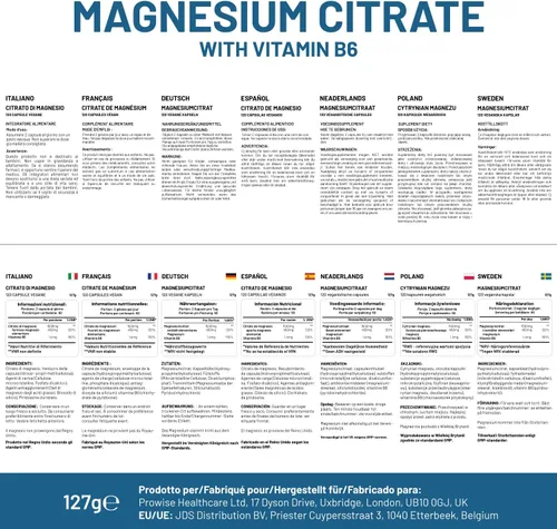 Vista 7 de Cápsulas de citrato de magnesio de 1500 mg con vitamina B6 120 cápsulas veganas 450 mg de magnesio elemental Cápsula sin tabletas Fabricado