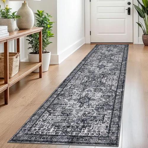 Vista 74 de SIILOOM Alfombra lavable de 2 x 3 pies, alfombra suave color taupe ceniza para entrada, tapete antideslizante para puerta de interior, tapete