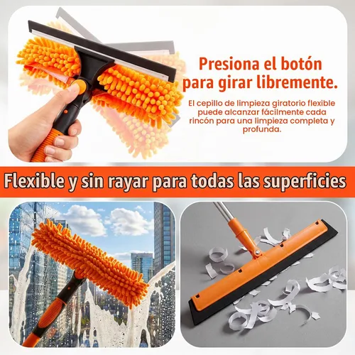 Vista 4 de Kit de plumero de alto alcance de 30 pies con poste de extensión de 2 a 24 Naranja