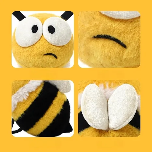 Vista 4 de Animal de peluche de abeja – Juguete de insectos suave y esponjoso de 5.7 pulgadas, lindo peluche para niños, para niños y niñas que aman los bichos