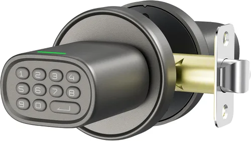 Vista 12 de ThorBolt Pomo de puerta de huellas dactilares, perilla de puerta sin llave con teclado biométrico electrónico, bloqueo automático para puertas
