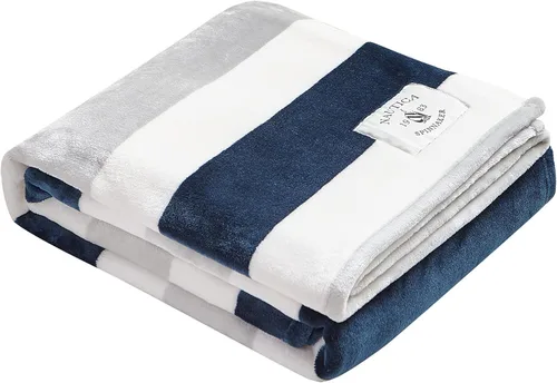 Vista 10 de Nautica - Manta, Manta de Forro Polar Ultrasuave de Felpa para Cama o Sofá, Manta Ligera de Microfranela para Comodidad Durante Todo el Año
