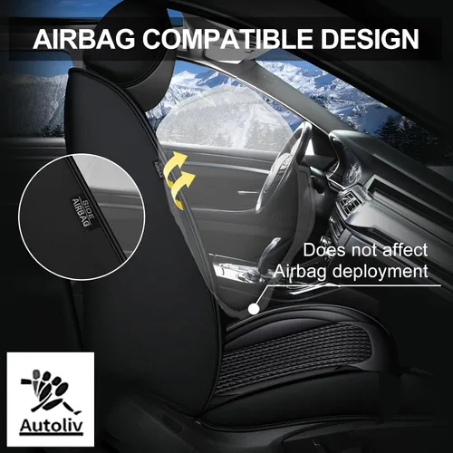 Vista 3 de TTX LIGHTING Fundas de asientos de auto compatibles con Cadillac STS 2013-2018 - Protectores de asientos de automóvil de cuero impermeable y seda