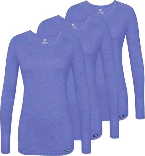 Vista 22 de Adar Underscrubs - Camiseta de manga larga para mujer, paquete de 3 unidades Aguamarina (Aquamarine)