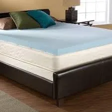 Vista 2 de Cubrecolchón de espuma viscoelástica elástica con infusión de gel Accu-Gel de 4 pulgadas, fabricado en los Estados Unidos