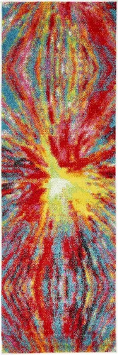 Vista 10 de Unique Loom colección Lyon - Alfombra abstracta y moderna, Polipropileno, Multi/azul marino.