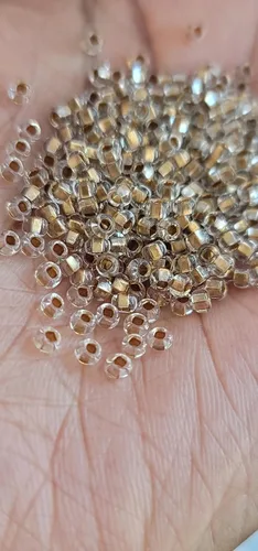 Vista 2 de Bead It Wear It Love It Cuentas de Cabello Transparentes con Forro Dorado Loc Sprinkle, Accesorios para el Cabello DreaLock Cristal Transparente