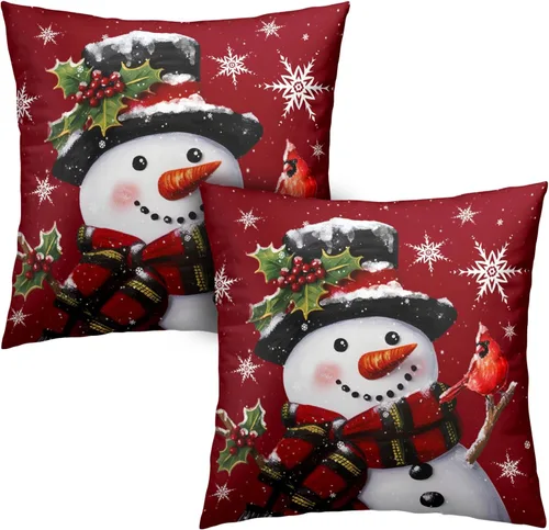 Vista 242 de Juego de 2 fundas de almohada de 16 x 16 pulgadas, diseño patriótico de bandera estadounidense con estrellas para exteriores, estilo casa de campo