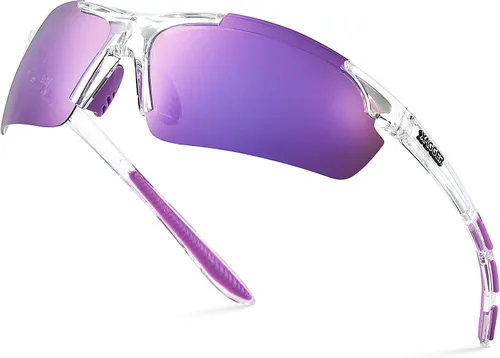 Vista 30 de Lentes de sol polarizados deportivos para hombres y mujeres, con diseño envolvente, UV400, para correr, béisbol, sóftbol, ciclismo, conducción