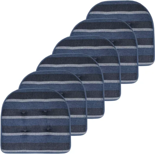 Vista 111 de Sweet Home Collection - Cojín de asiento de espuma viscoelástica y respaldo de caucho antideslizante con capitoné para silla, cojín en U, 17x16 Gris