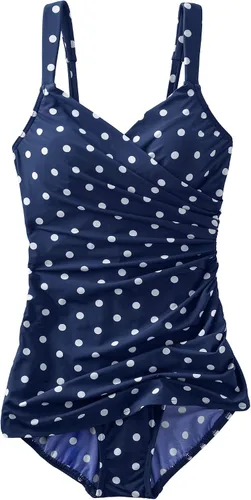 Vista 5 de Lands' End Traje de baño de una pieza con falda larga y delgada con cuello en V, control de abdomen, resistente al cloro, para mujer