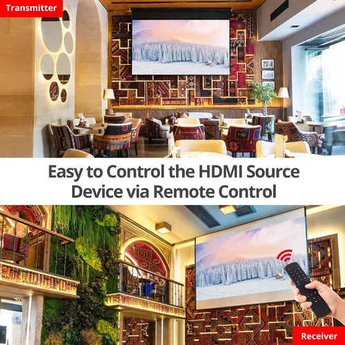 Vista 5 de SIIG Extensor HDMI 4K sobre Cat6, 164 pies, paso IR y salida de video, HDCP 2.2, audio de 5.1 canales, reducción de escala automática, protección