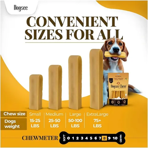 Vista 5 de Dogsee Himalayan Yak Chews (XL - 6 masticables) Masticables de yak para perros grandes Golosinas para perros Ayuda al dolor