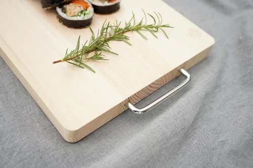 Vista 8 de BOUMBI Hinoki - Tabla de cortar reversible de madera con mango de metal (13.6 x 8.4 x 1.05 RM_S)