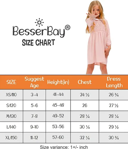 Vista 7 de BesserBay Vestido midi fruncido rosa con cuello Peter Pan para niña de 4 a 14 años