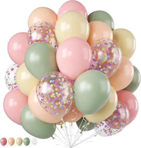 Vista 12 de Globos azules y naranjas, 50 unidades, globos de látex azules y naranjas, globos de fiesta azules y naranjas, decoración de cumpleaños para niñas