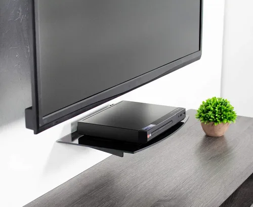 Vista 5 de VIVO Soporte de pared para TV de pantalla de 23 a 55 pulgadas con inclinación ajustable y estante de entretenimiento, AV flotante, estantería DVD