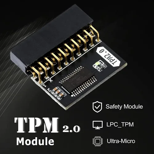 Vista 2 de Módulo de seguridad de cifrado TPM 2.0, procesador criptográfico independiente para, Win11