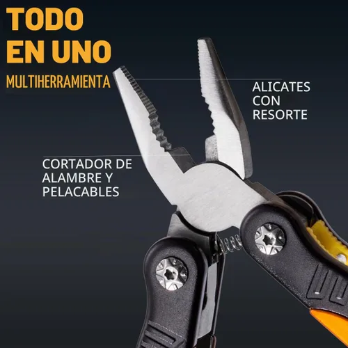 Vista 4 de Mini Multiherramienta de Bolsillo 12 en 1 con Cuchillo y Alicates - Mejor Accesorio de Utilidad Todo en Uno Multiusos para Hombres y Mujeres - Mejor