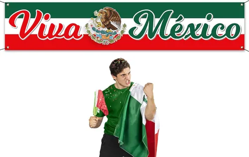 Vista 3 de Nepnuser Viva - Cartel de valla de México, decoración mexicana, Día de la Independencia, 16 de septiembre, cartel de jardín para patio delantero