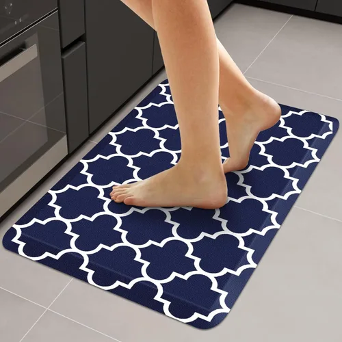 Vista 58 de WISELIFE Tapete de cocina acolchado antifatiga, 17.3 x 28 pulgadas, antideslizante, resistente, de PVC, ergonómico, impermeable, cómodo