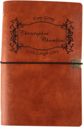 Vista 9 de Fanery Sue Diario personalizado de cuero sintético con monograma de tapa suave, cuaderno de escritura recargable de hojas sueltas con 6 anillas