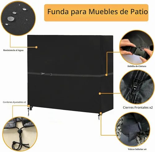 Vista 5 de FLYMEI Cubierta de columpio para exteriores de 2 plazas, negro, 65 pulgadas