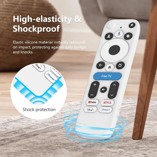Vista 4 de Funda para Onn Google TV 4K Pro Remote Control 2025, funda de protección completa con cordón, funda de silicona suave para control remoto Onn Google