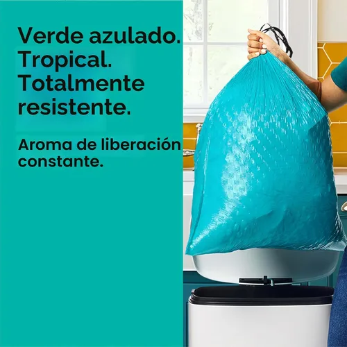 Vista 3 de Glad ForceFlex MaxStrength - Bolsas de basura para cocina, 13 galones, Bahama Bliss Febreze, 90 unidades (el paquete puede variar)